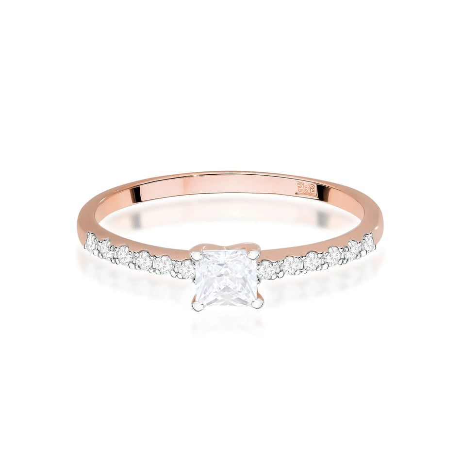 Gold Ring with 0.30ct and 0.103ct Diamonds