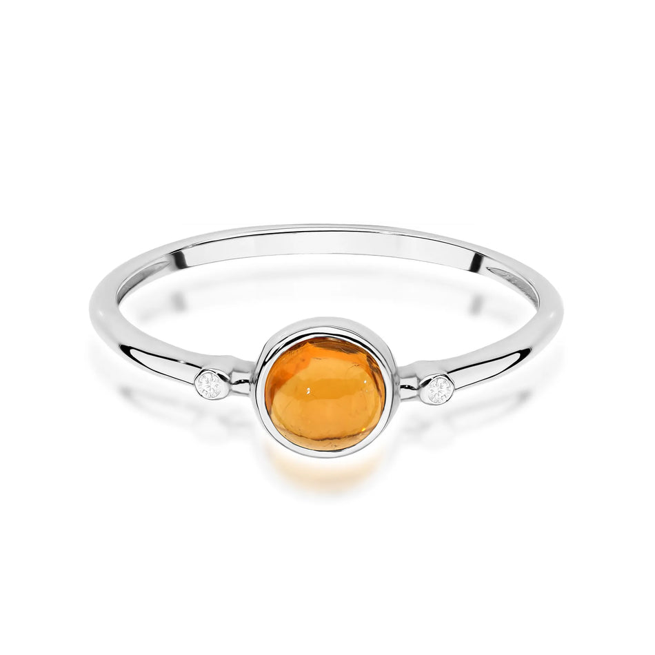 Goldring mit 0,60 ct gelbem Turmalin und 0,01 ct Diamanten