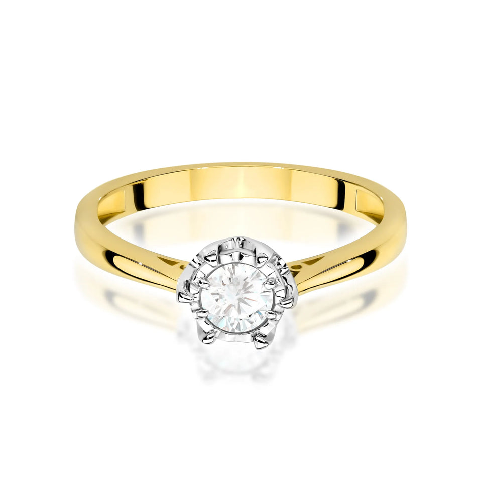 Gold Ring with 0.30ct Lab-diamond