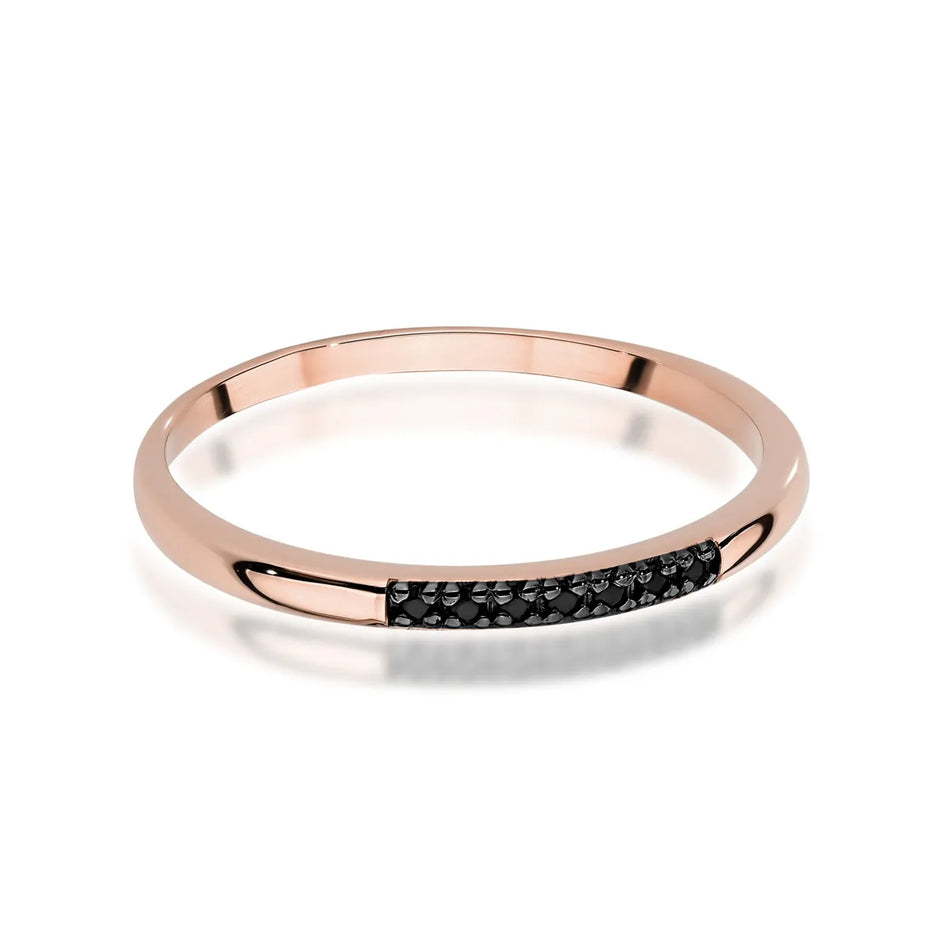 Gold Ring with 0.035ct Black Diamonds