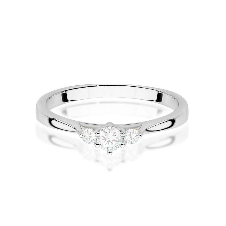 Goldring mit 0,13 ct und 0,06 ct Diamanten