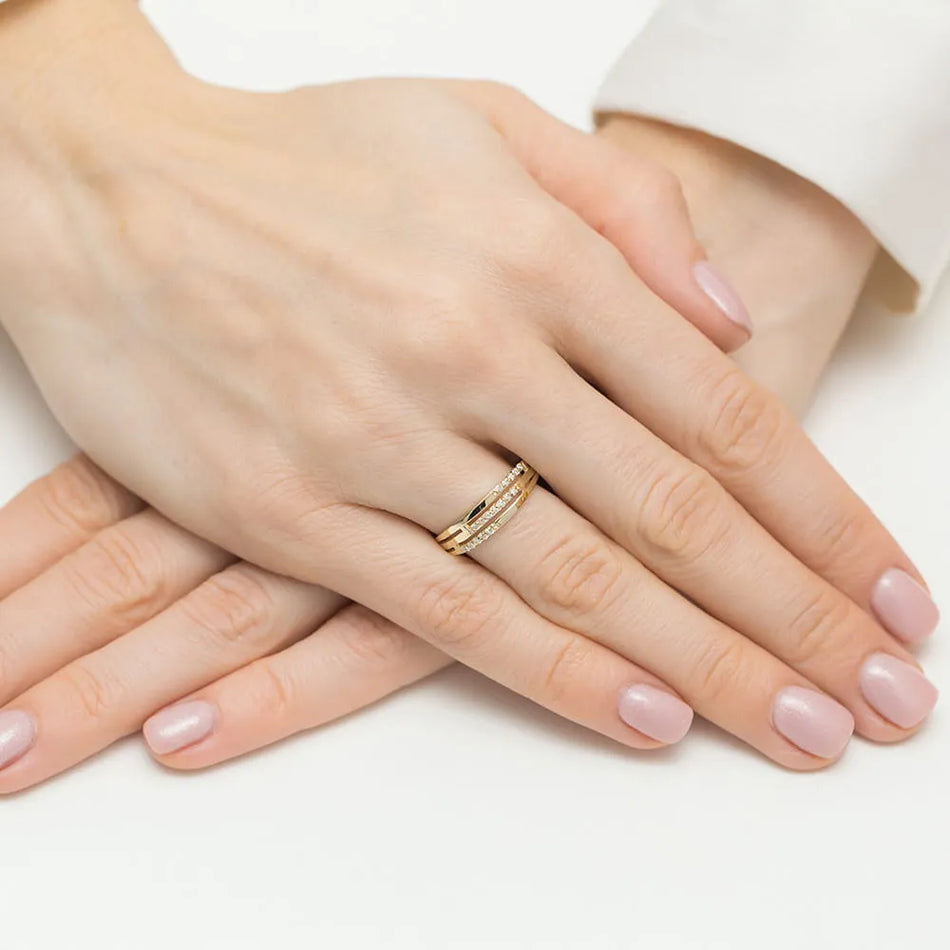 Goldring mit 0,146 ct Diamanten