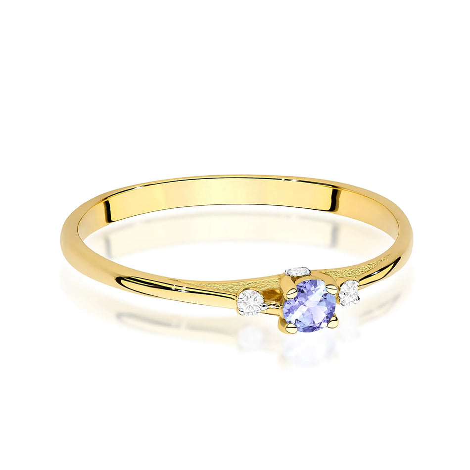 Gold Ring with 0.15ct Tansanit and 0.046ct Diamonds