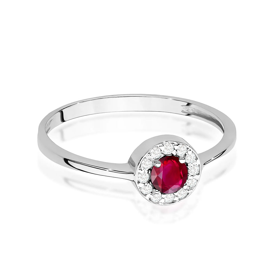 Goldring mit 0,30 ct Saphir und 0,103 ct Diamanten