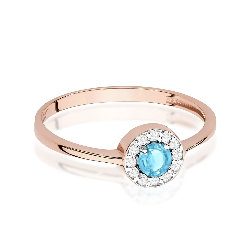 Gold Ring with 0.25ct Topaz and 0.103ct Diamonds