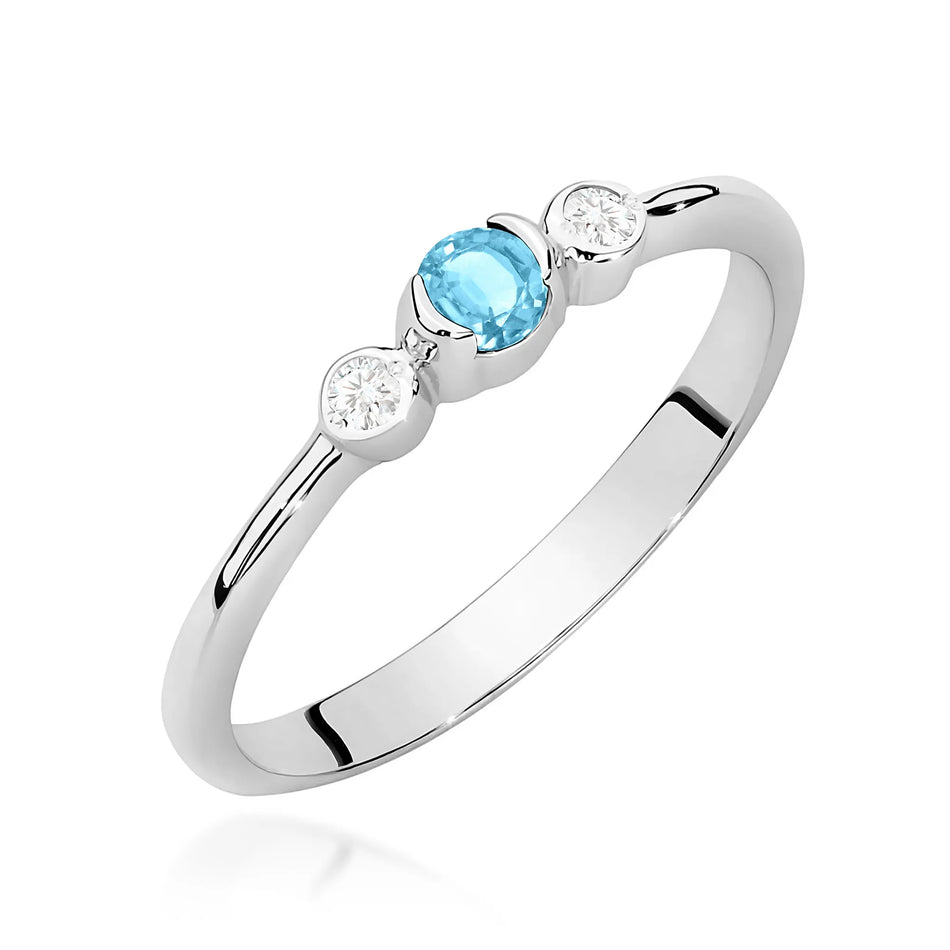 Goldring mit 0,15 ct Topas und 0,06 ct Diamanten