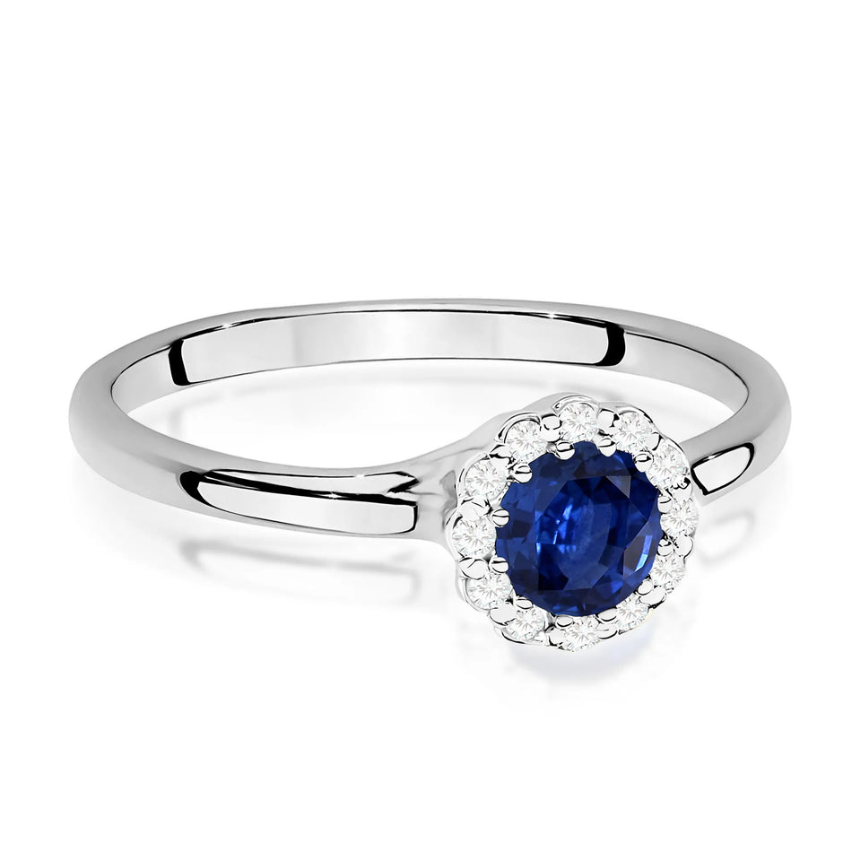 Ring mit Saphire 0.5ct und Diamanten 0.103ct| 14K (585) Gold