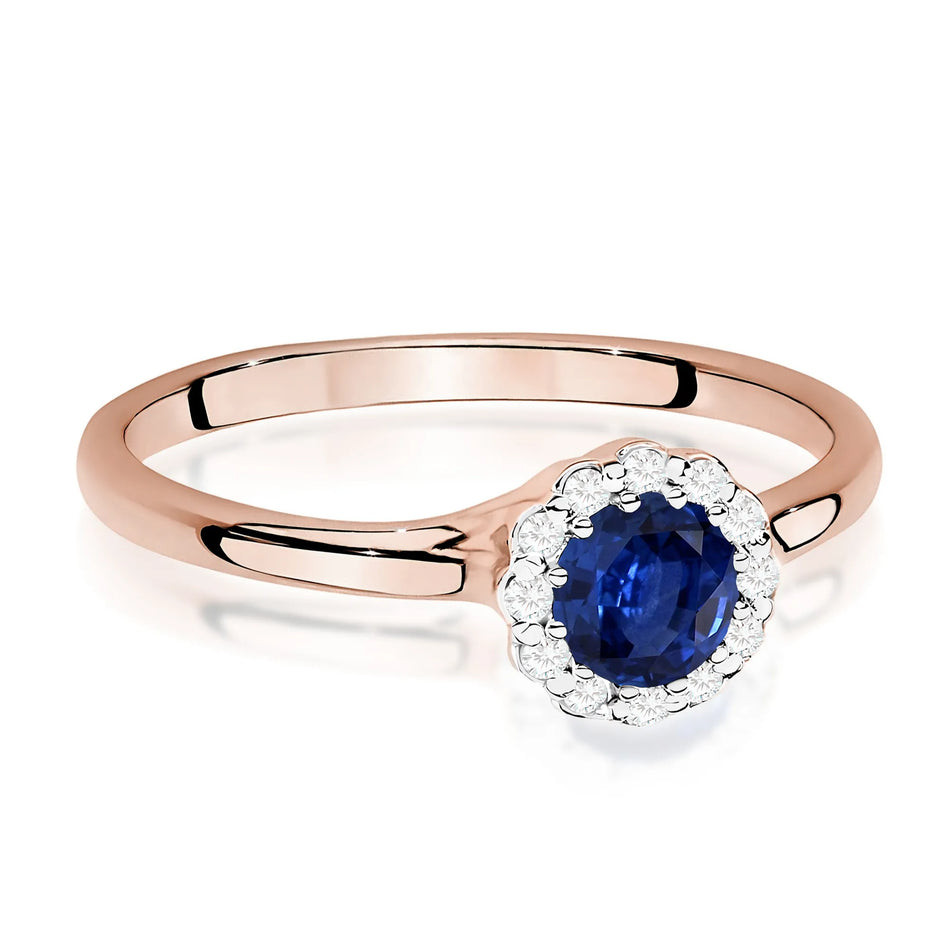 Ring mit Saphire 0.5ct und Diamanten 0.103ct| 14K (585) Gold