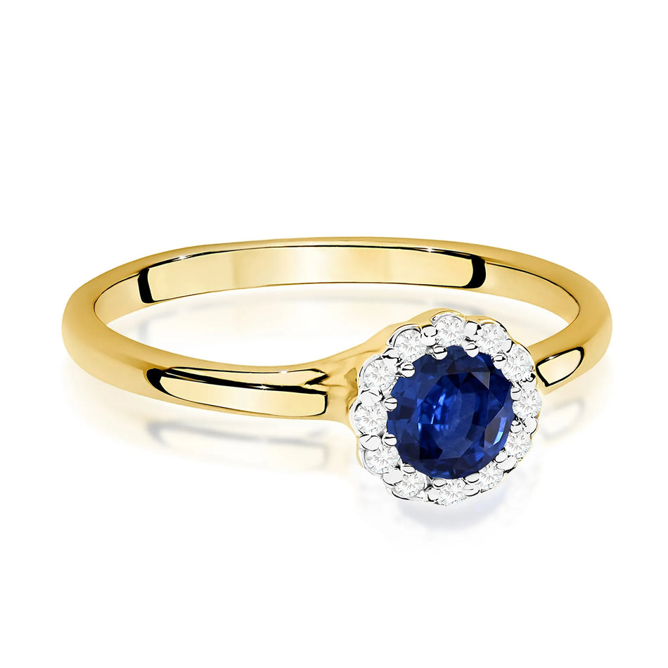 Ring mit Saphire 0.5ct und Diamanten 0.103ct| 14K (585) Gold