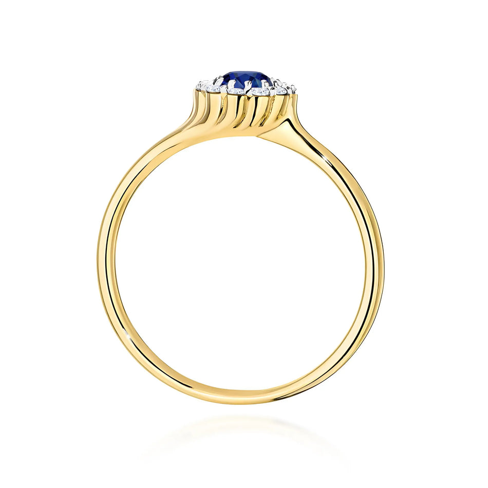 Ring mit Saphire 0.5ct und Diamanten 0.103ct| 14K (585) Gold