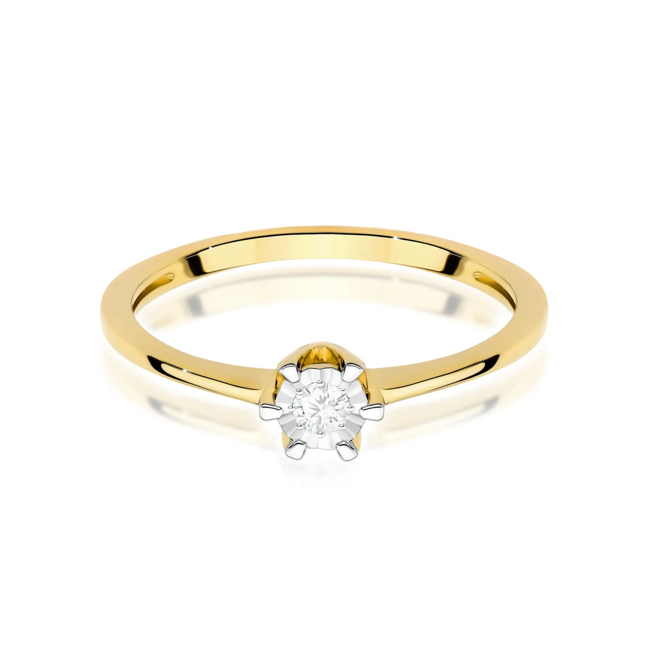 Goldring mit 0,03 ct Diamant