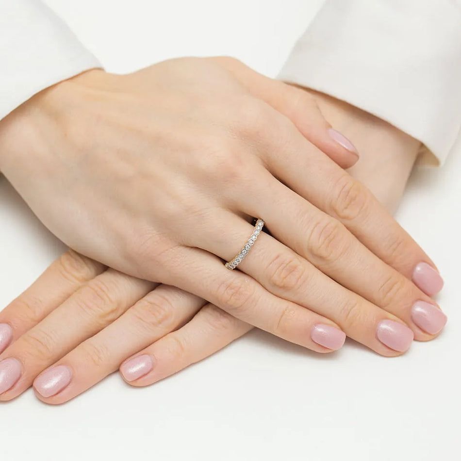 Goldring mit 0,129 ct Diamanten