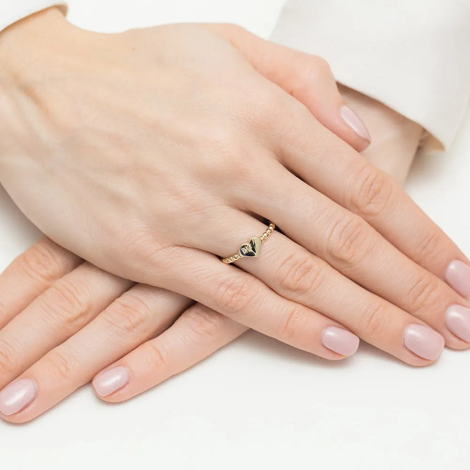 Gold Ring with 0.01ct Diamond