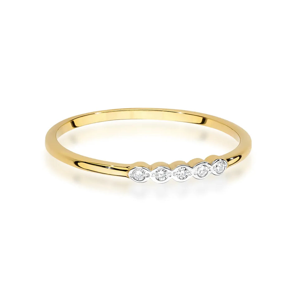 Goldring mit 0,043 ct Diamanten