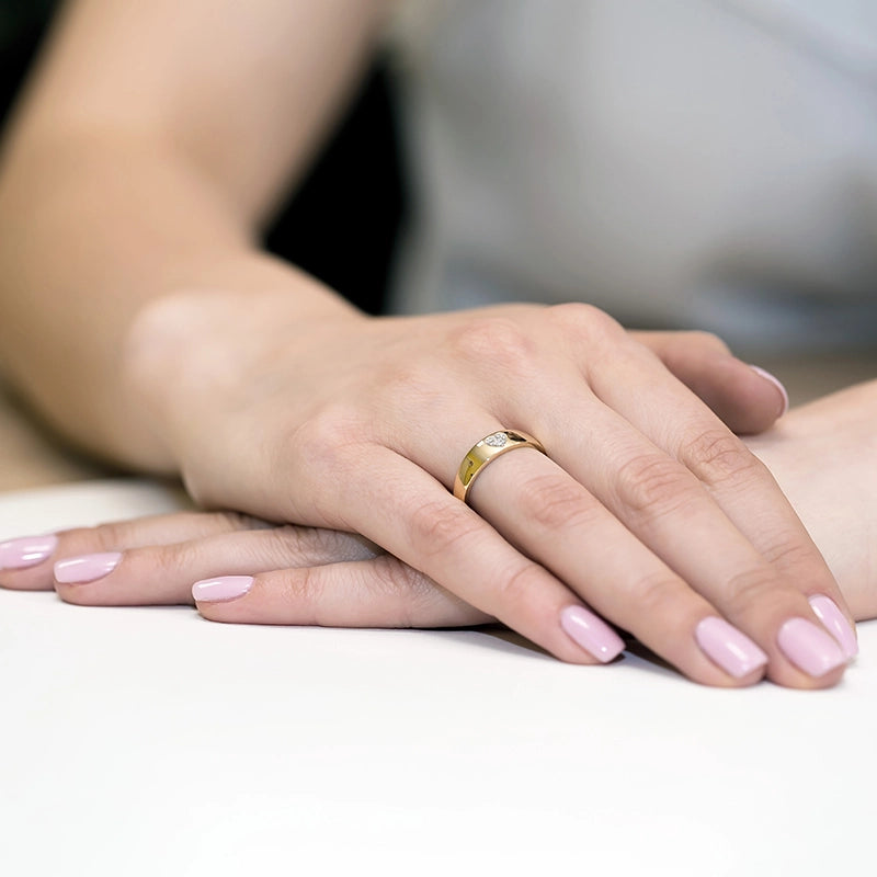 Goldring mit Zirkonia Herz