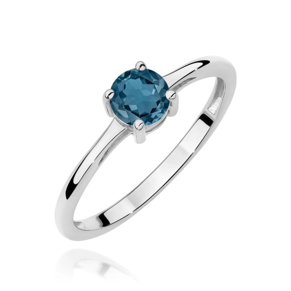 Goldring mit 0,50 ct Topas London Blue