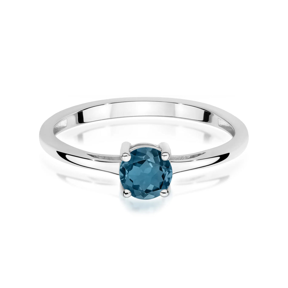 Goldring mit 0,50 ct Topas London Blue