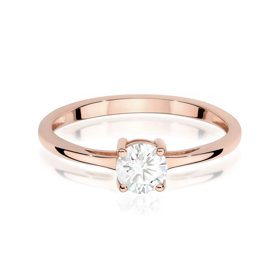 Gold Ring with 0.50ct Lab-Diamond
