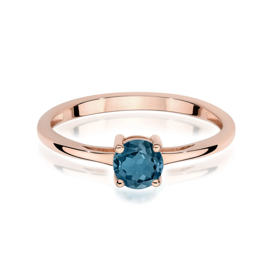 Goldring mit 0,50 ct Topas London Blue