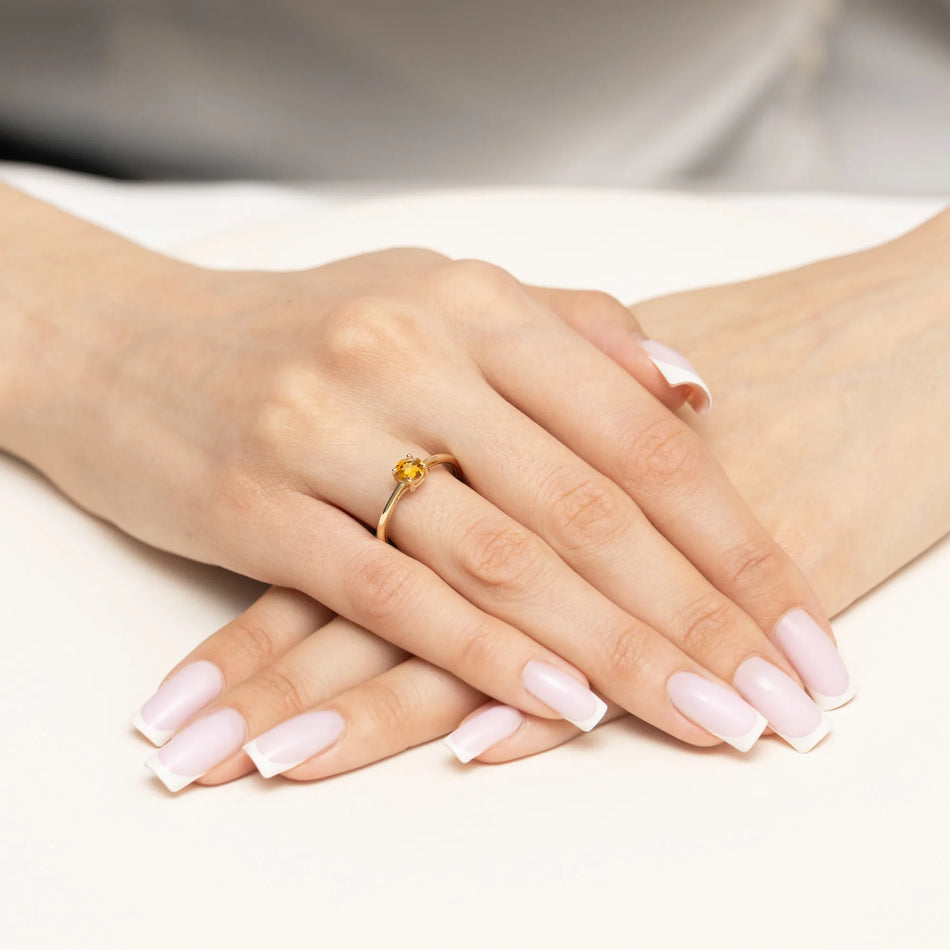 Goldring mit 0,50 ct Citrin