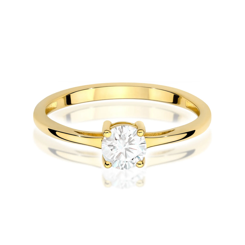 Gold Ring with 0.50ct Lab-Diamond