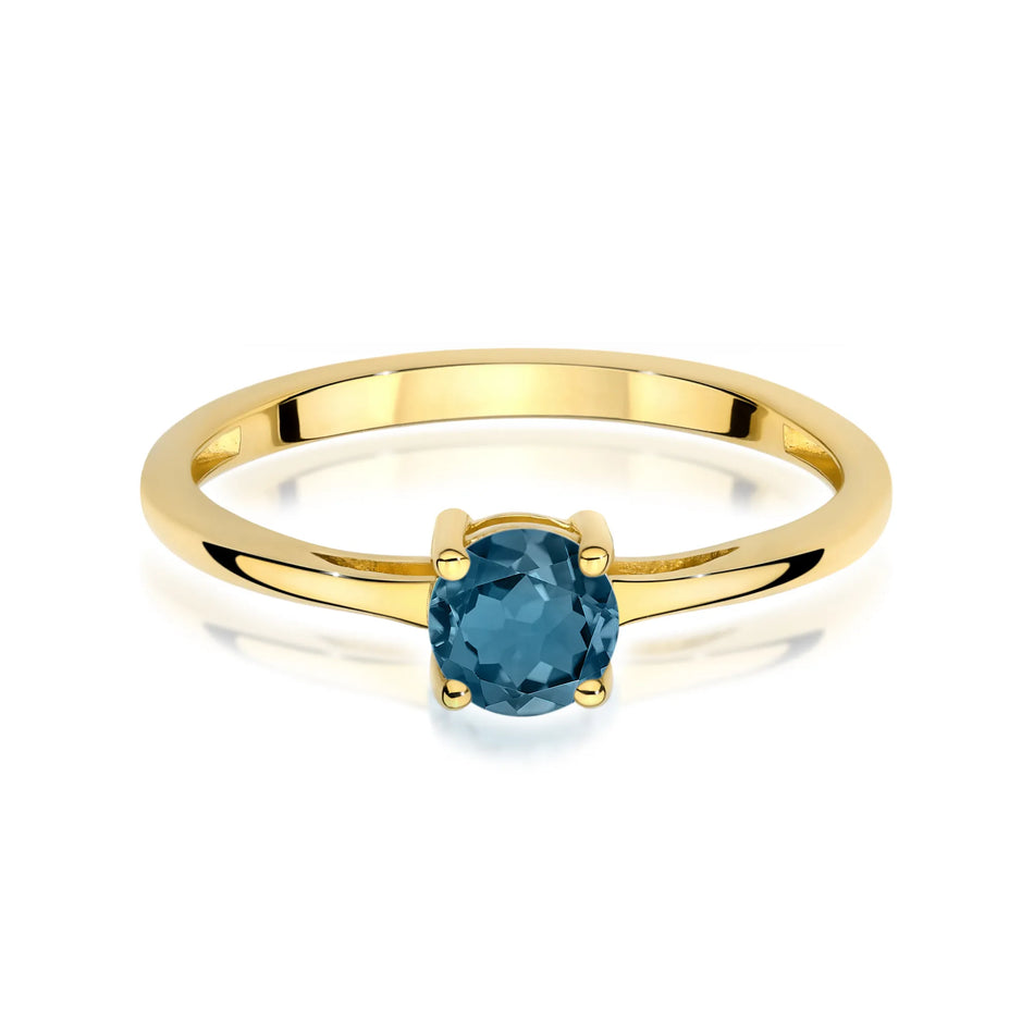 Gold Ring with 0.50ct Topaz London Blue