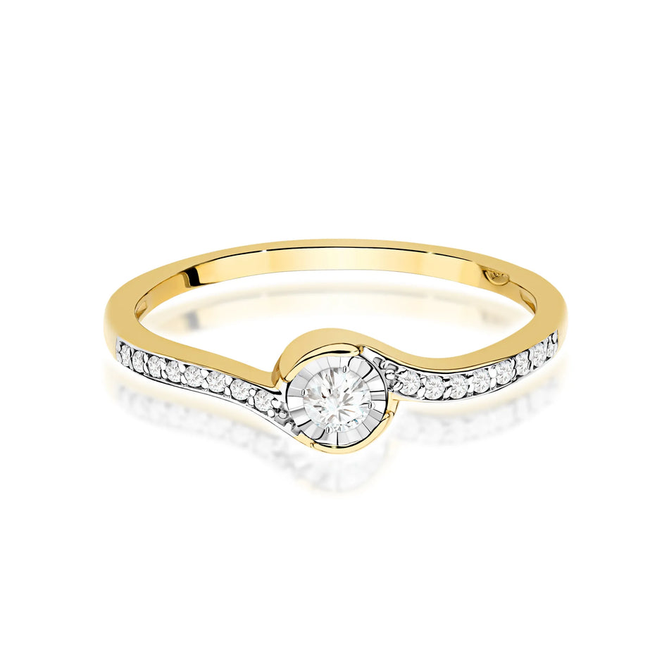 Goldring mit 0,08 ct und 0,08 ct Diamanten