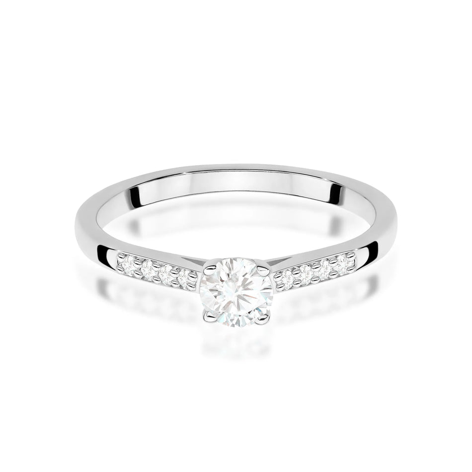 Goldring mit 0,25 ct und 0,07 ct Diamanten