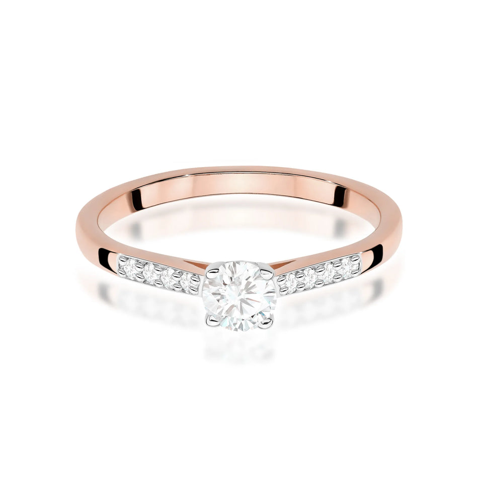 Gold Ring with 0.25ct and 0.07ct Diamonds