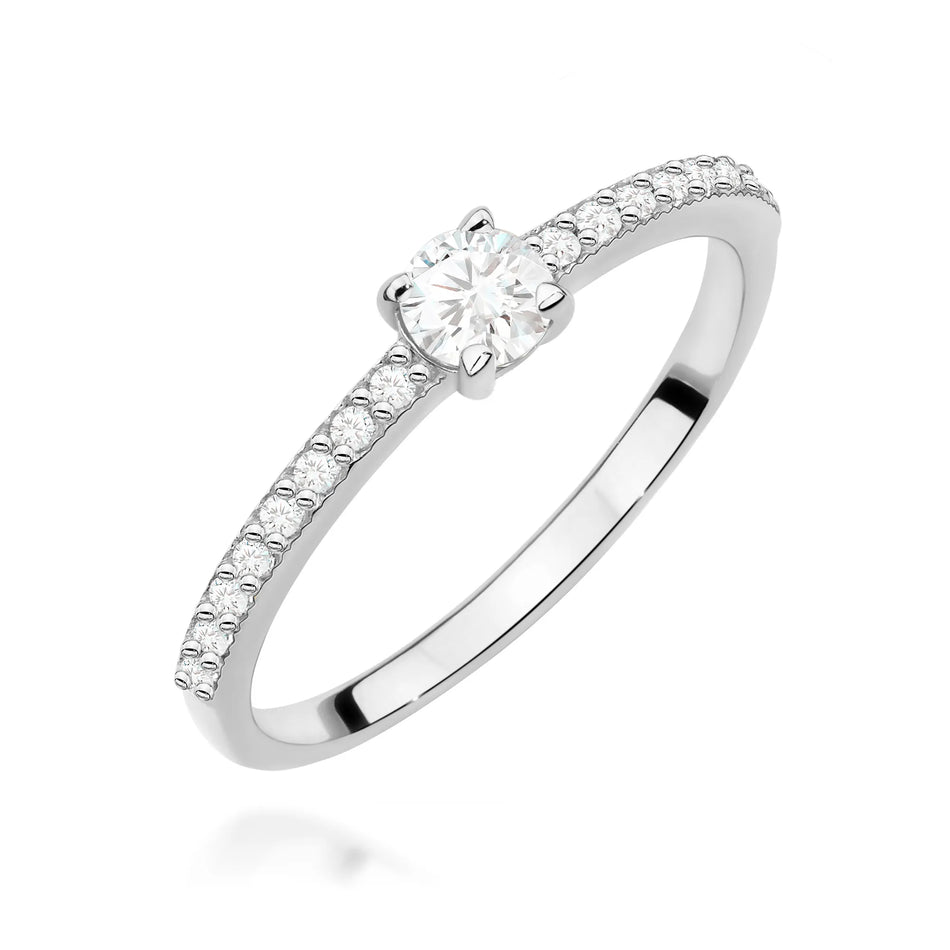 Goldring mit 0,25 ct und 0,14 ct Diamanten