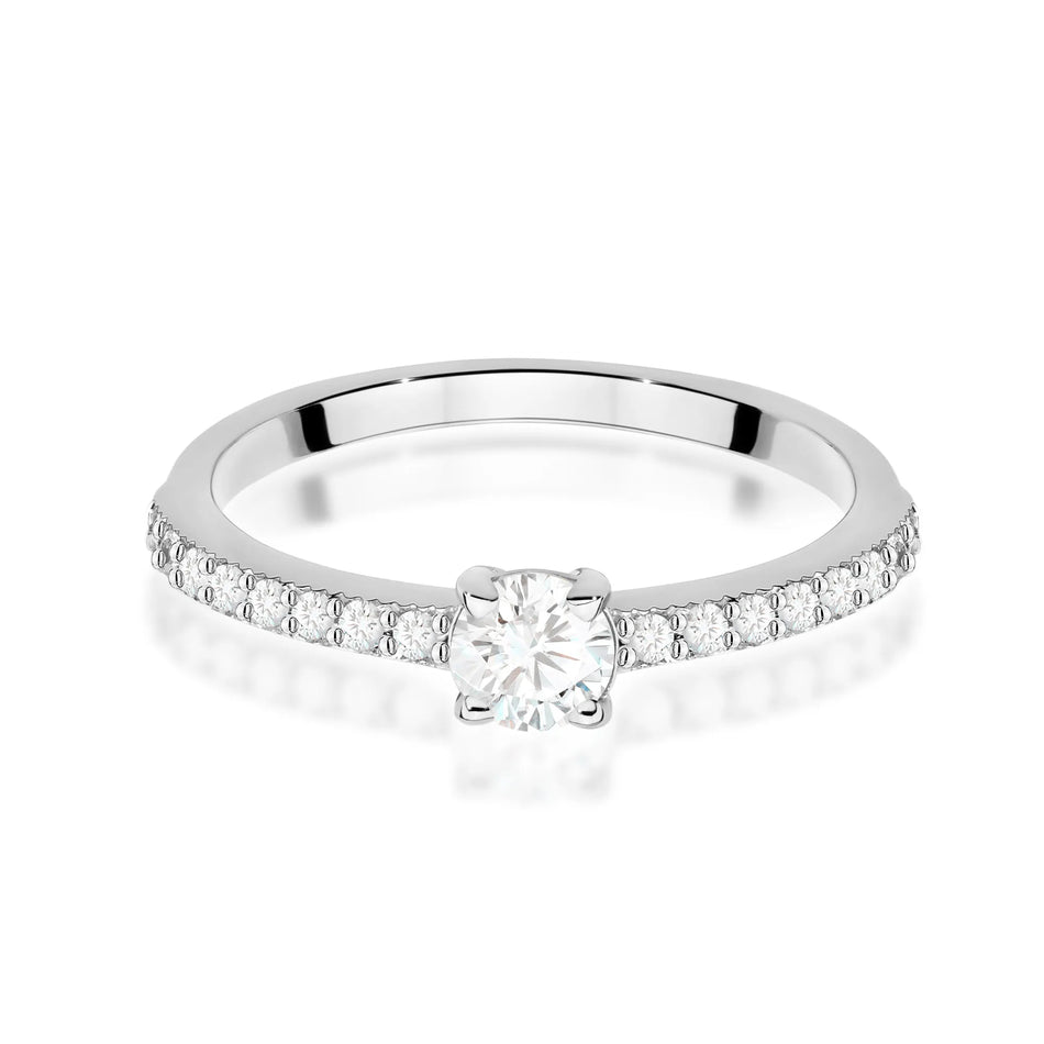 Goldring mit 0,25 ct und 0,14 ct Diamanten