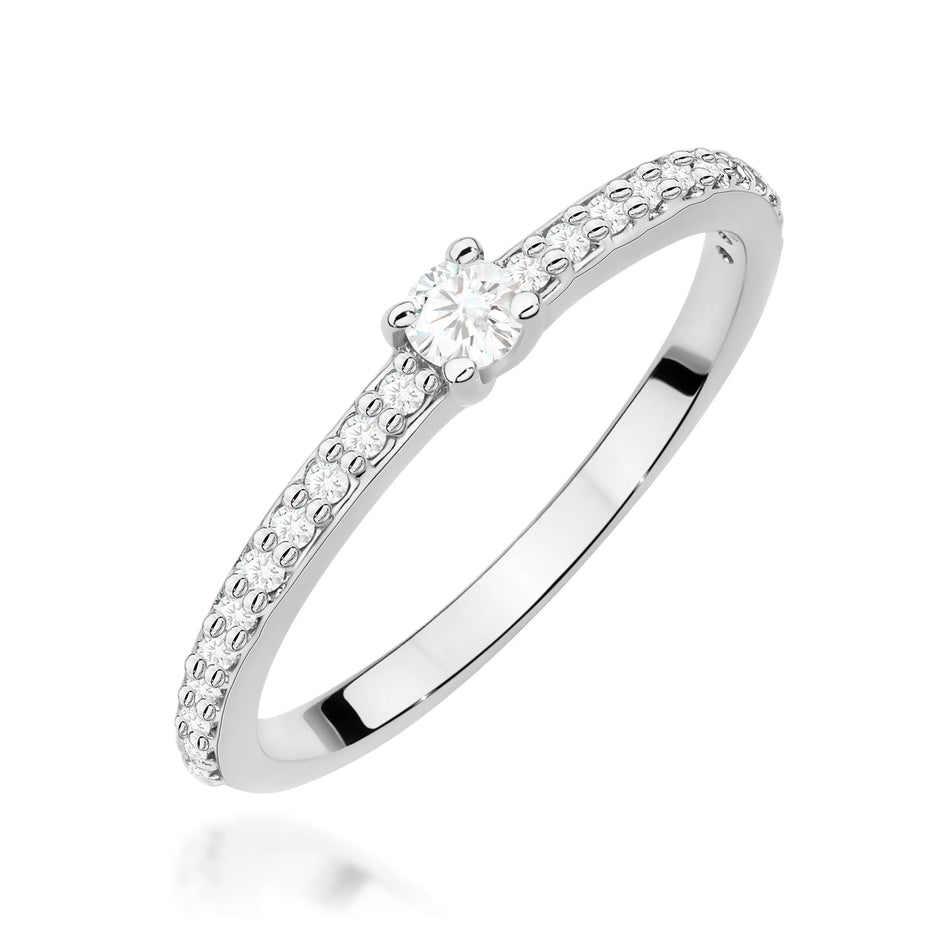 Goldring mit 0,08 ct und 0,11 ct Diamanten