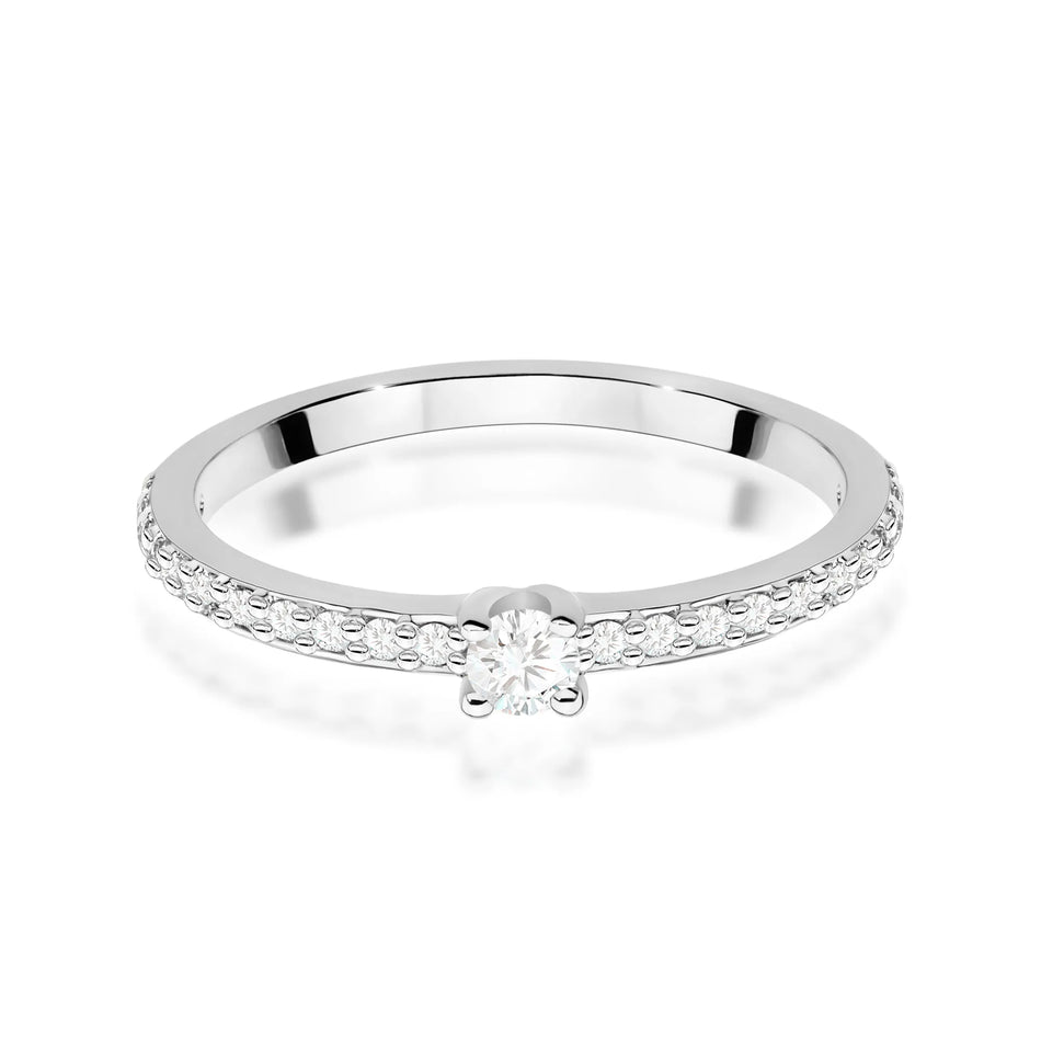 Goldring mit 0,08 ct und 0,11 ct Diamanten