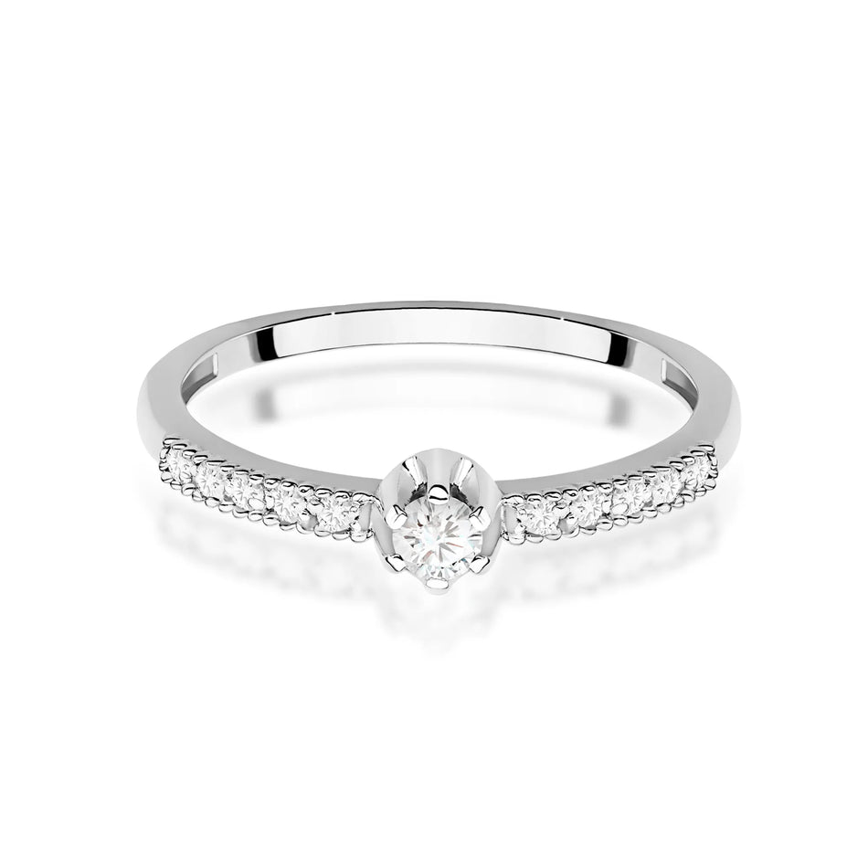 Goldring mit 0,08 ct und 0,09 ct Diamanten