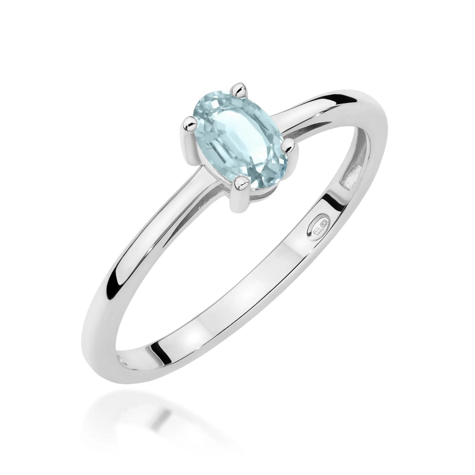 Goldring mit 0,35 ct Aquamarin