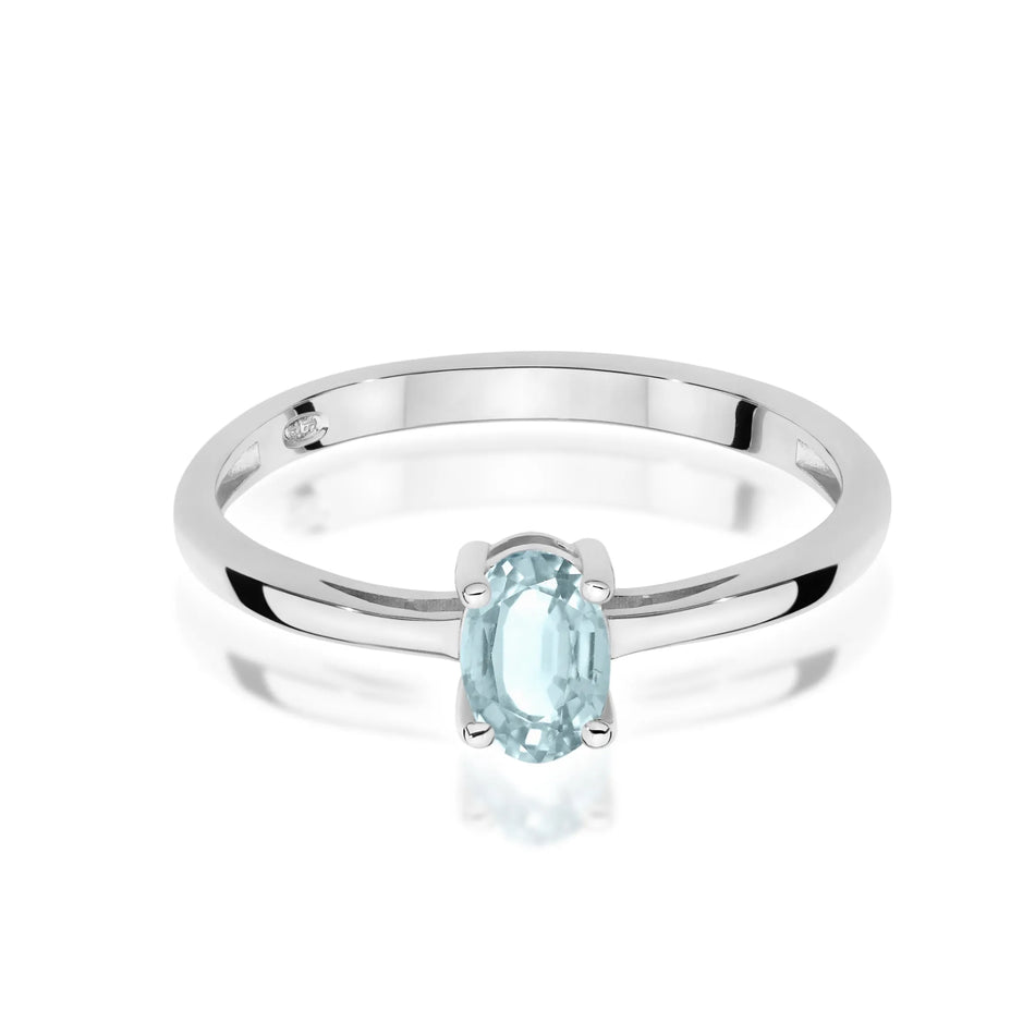 Goldring mit 0,35 ct Aquamarin