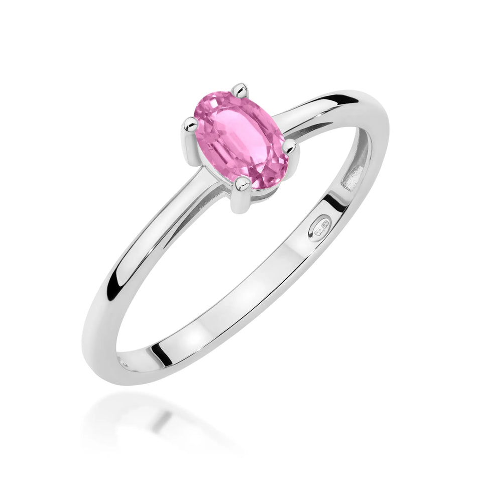 Gold Ring with 0.45ct Pink sapphire