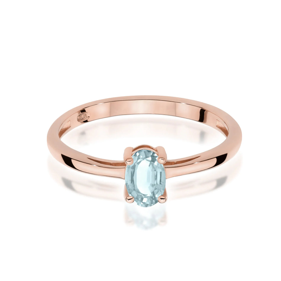 Goldring mit 0,35 ct Aquamarin