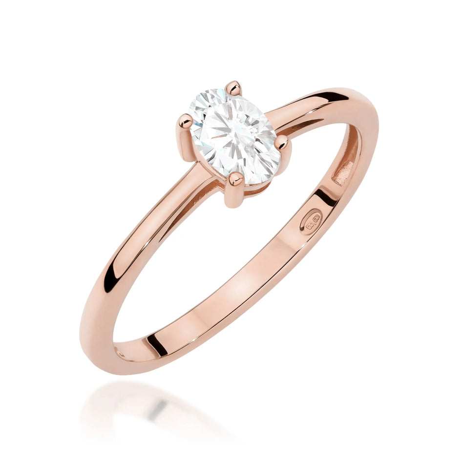 Gold Ring with 0.30ct Lab-diamond