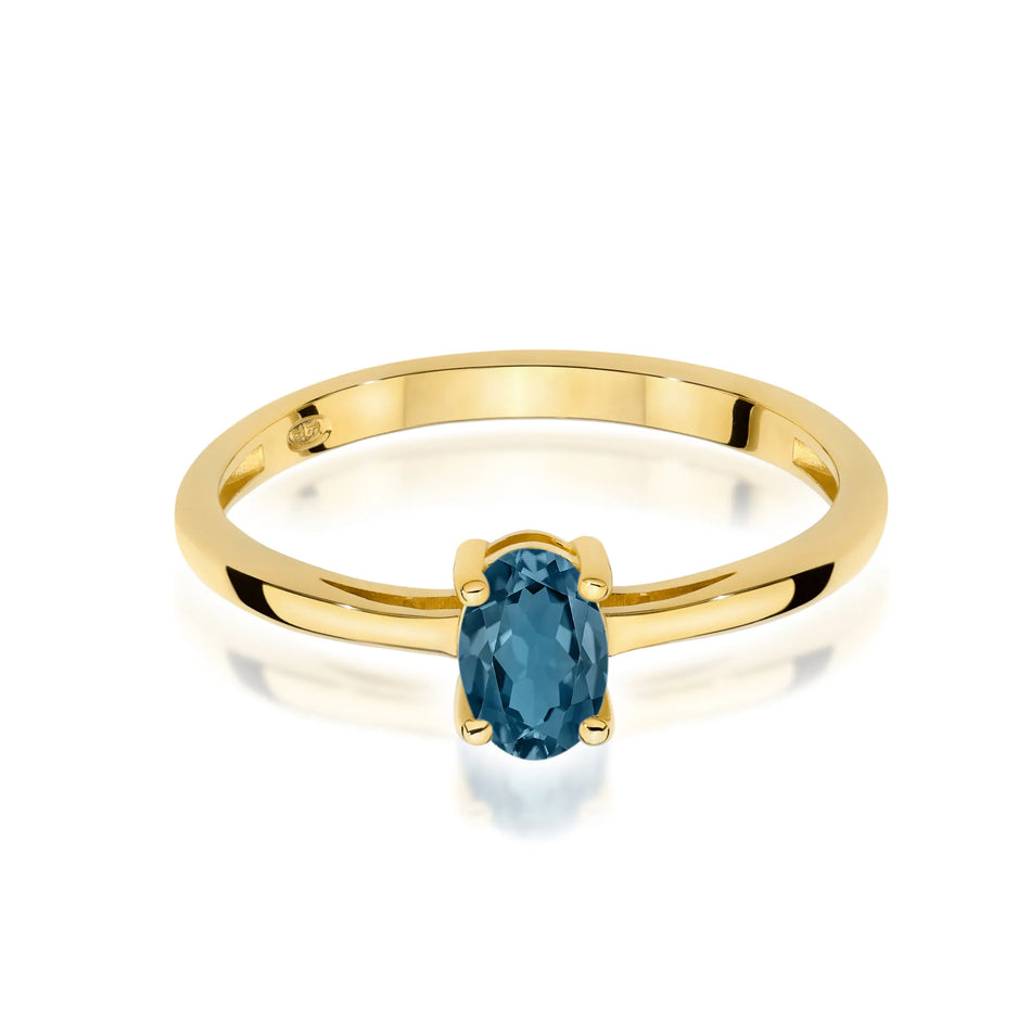 Gold Ring with 0.50ct Topaz London Blue