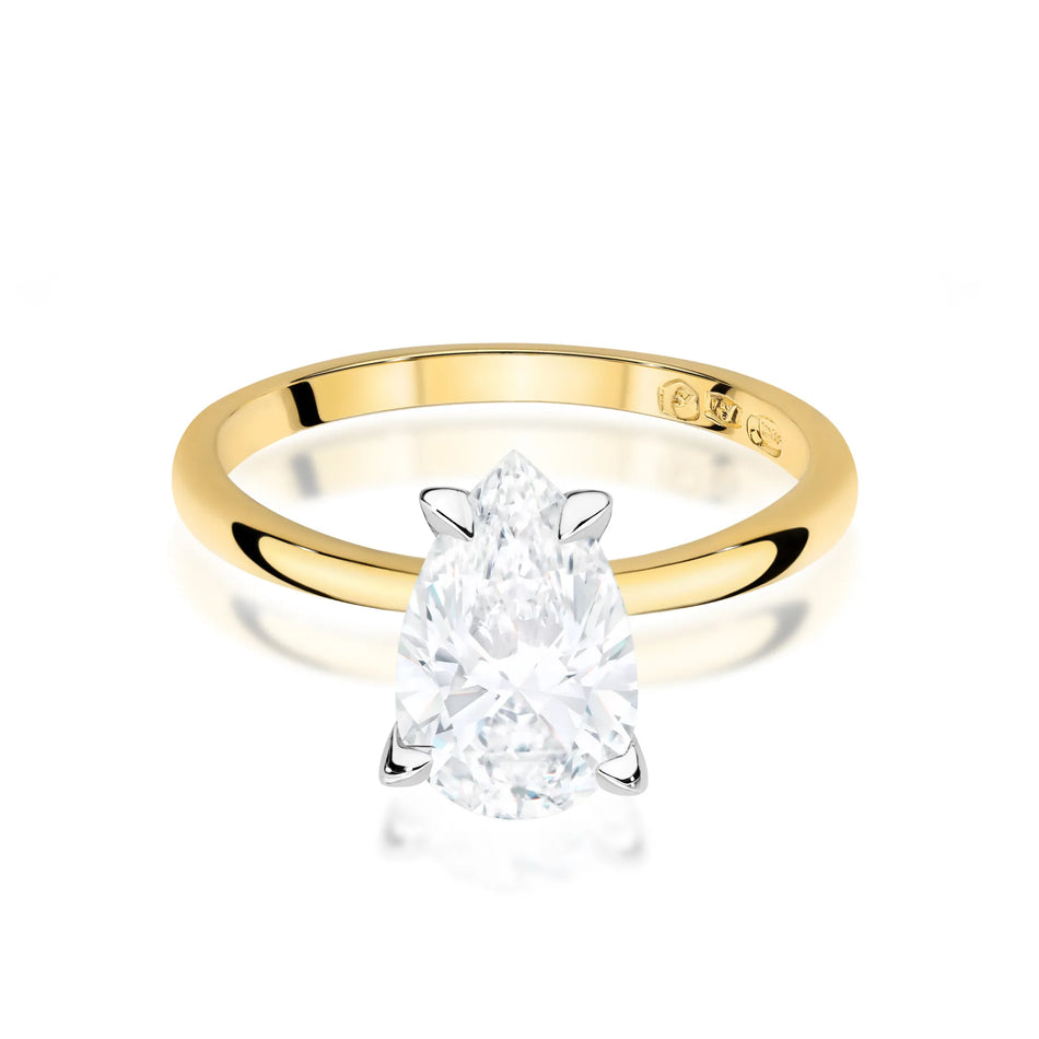 Gold Ring with 2.00ct Lab-diamond