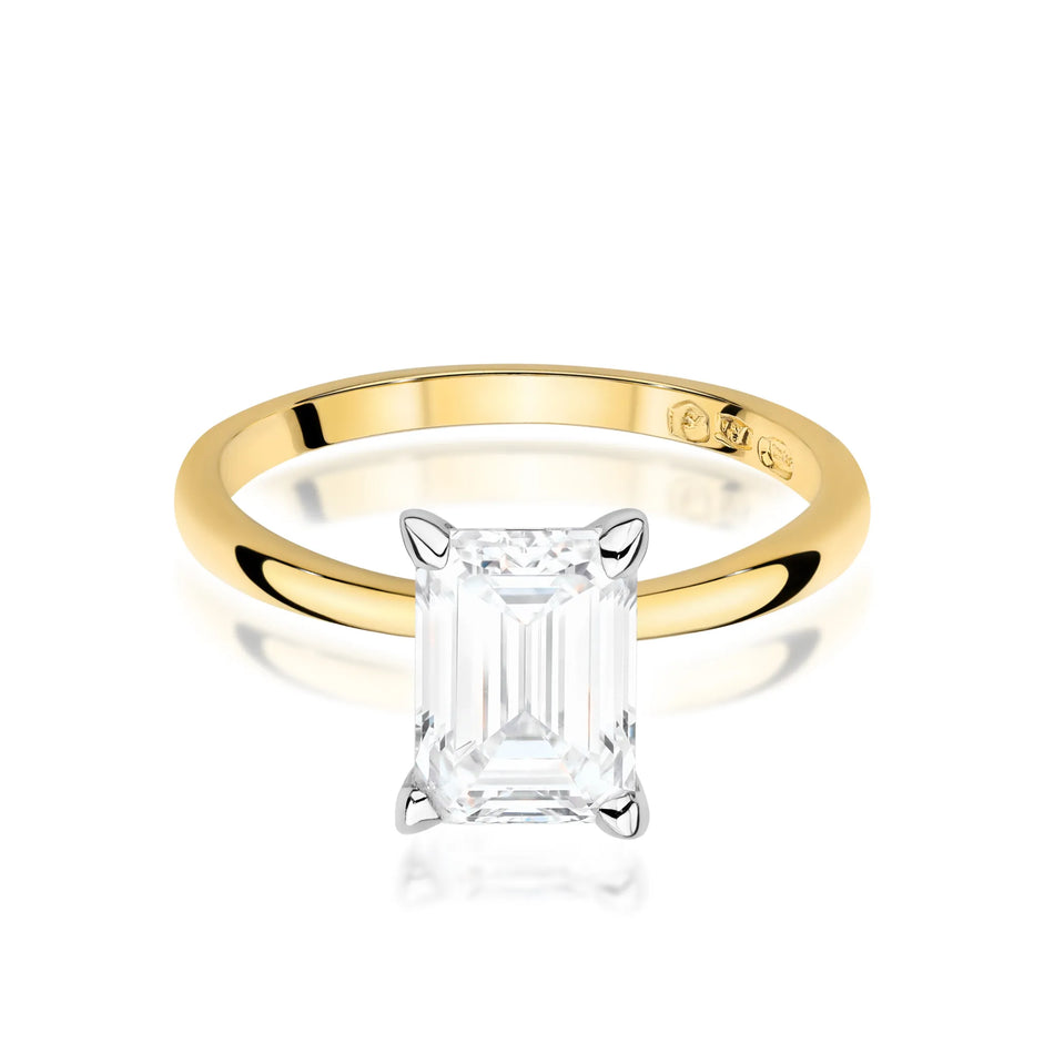 Gold Ring with 2.00ct Lab-diamond