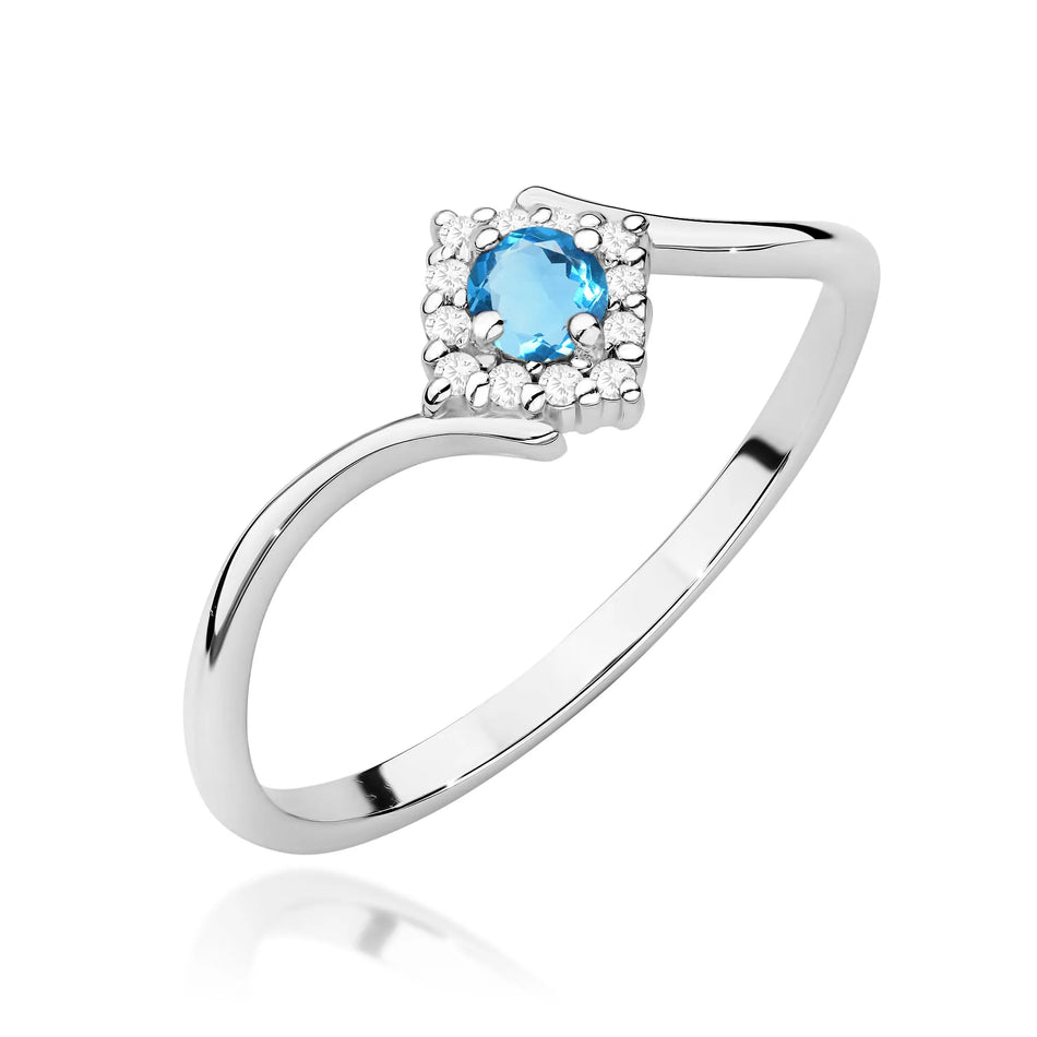 Goldring mit 0,15 ct Topas und 0,06 ct Diamanten