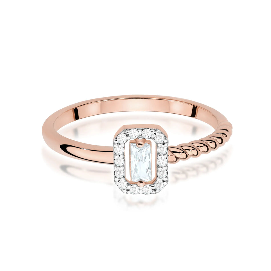 Gold Ring with 0.13ct and 0.07ct Diamonds