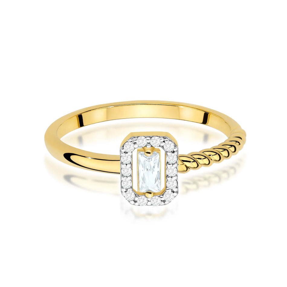 Gold Ring with 0.13ct and 0.07ct Diamonds