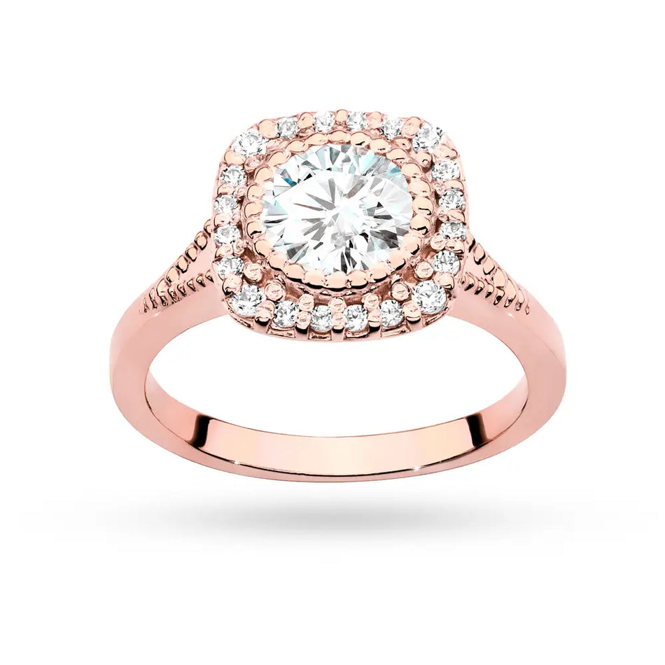 Goldring mit 0,70 ct Diamant und 0,196 ct Seitensteinen aus Diamanten