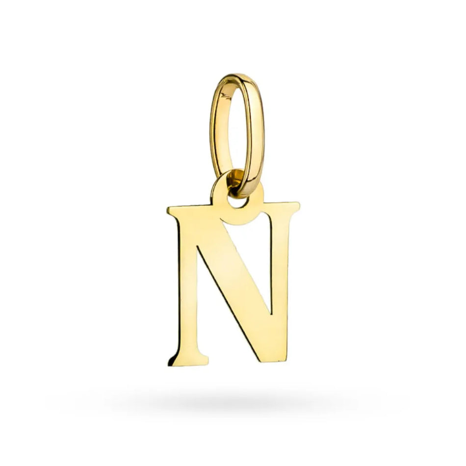 Gold Pendant Letter N