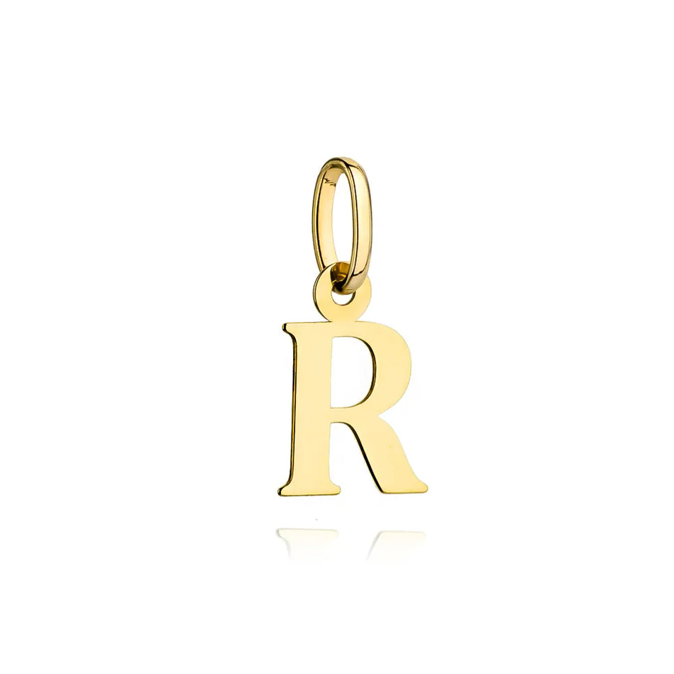 Gold Pendant Letter R