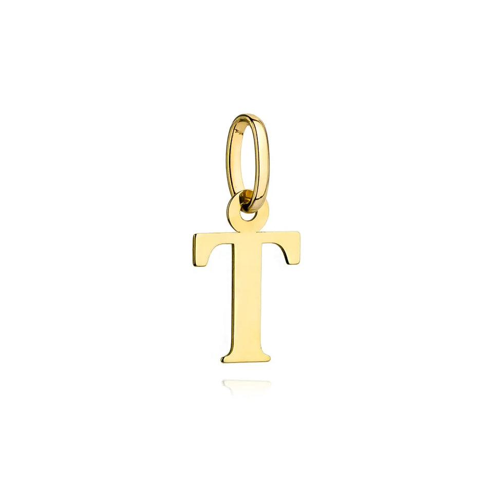 Gold Pendant Letter T