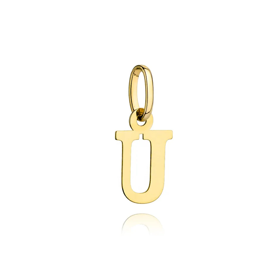 Gold Pendant Letter U